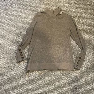 Democracy Gray Button-Cuff Sweater